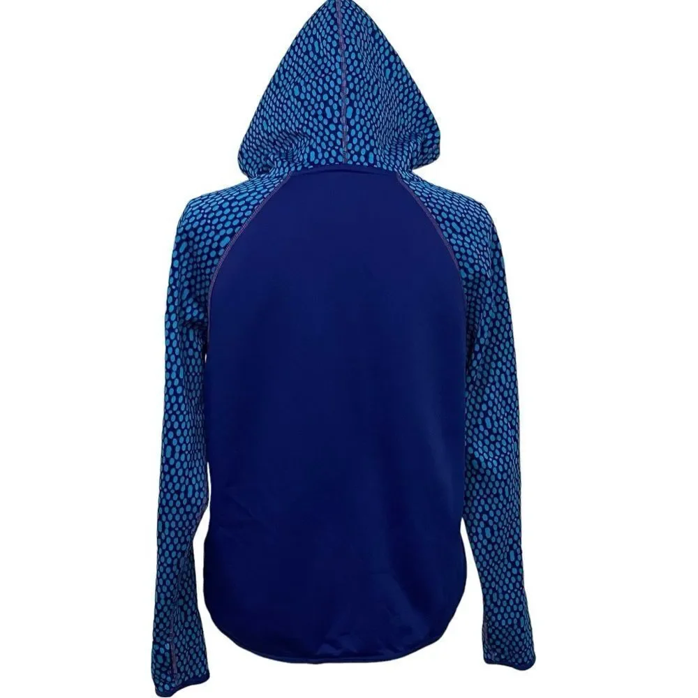 NIKE - SIZE‎ MEDIUM - BLUE / TEAL DOTTED THERMA-FIT ATHLETIC PULLOVER HOODIE
